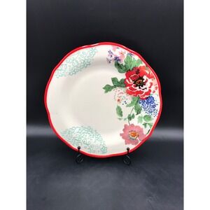 Pioneer Woman Country Garden 10.5" Dinner Plate Floral With RedTrim